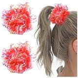 FASELE 2点セット ヘアゴム 髪ゴム 華やか キラキラフリル シュシュ 髪留め おしゃれ 髪飾り ヘアアクセサリー 子供 ガールズ 学生 日常 演出 誕生日 発表会 入園式/卒園式 入学式/卒業式