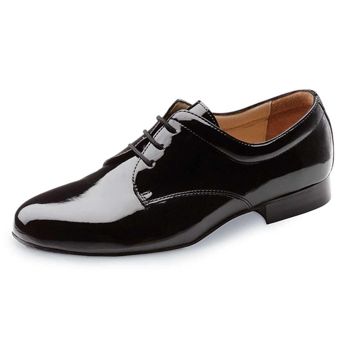 Werner Kern Chaussures de Danse pour Hommes 28012 - Vernis Noir - Largeur Normale - Talon Standard de 2 cm - Made in Italy