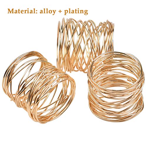 6PCS Gold Napkin Rings Metal Napkin Buckle Holder Set 42 * 36 mm Dinner Table Decor for christmas Wedding FOROREH Art Serviette napkin ring - Image 4