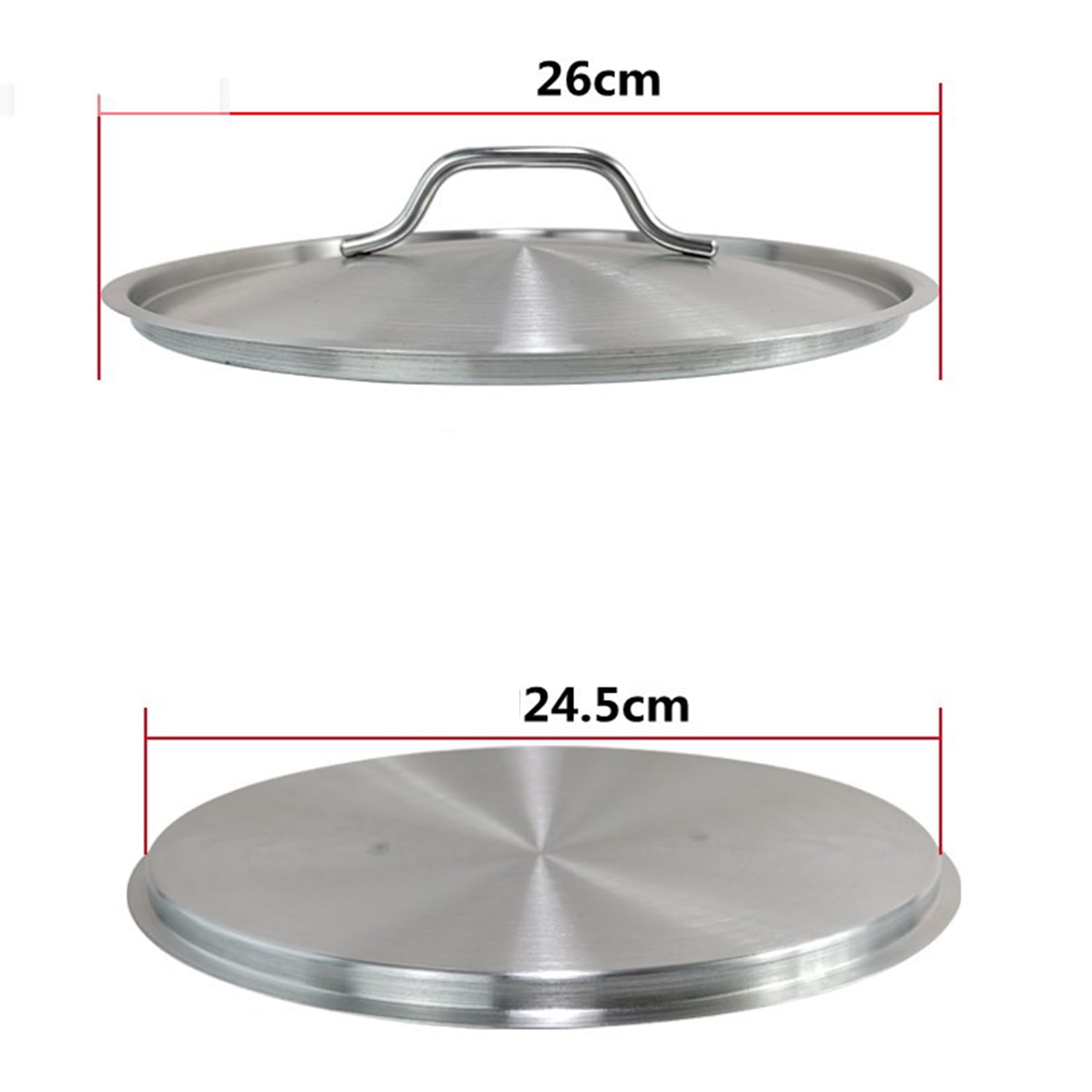 Uniwersalna pokrywka ze stali nierdzewnej do garnków, patelni i patelni, pasuje do garnków i patelni o średnicy 19 cm do 29 cm, pokrywka ze stali nierdzewnej, patelnia zapasowa i żeliwna patelnia Dec