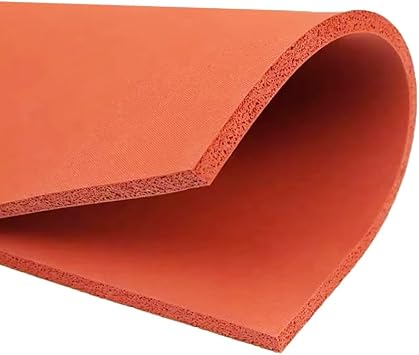 Red Silicone Heat Press Mat, High Temp Silicone Foam Pressing Pad Red 250x300x1-10 mm for Multiple Industries250x300x10mm