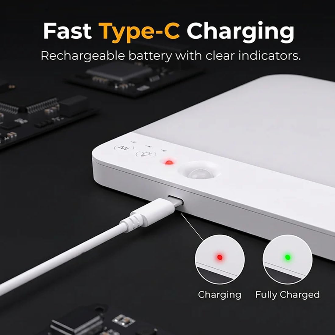Lámpara de techo recargable con sensor de movimiento (sin cables) (Blanco*2)