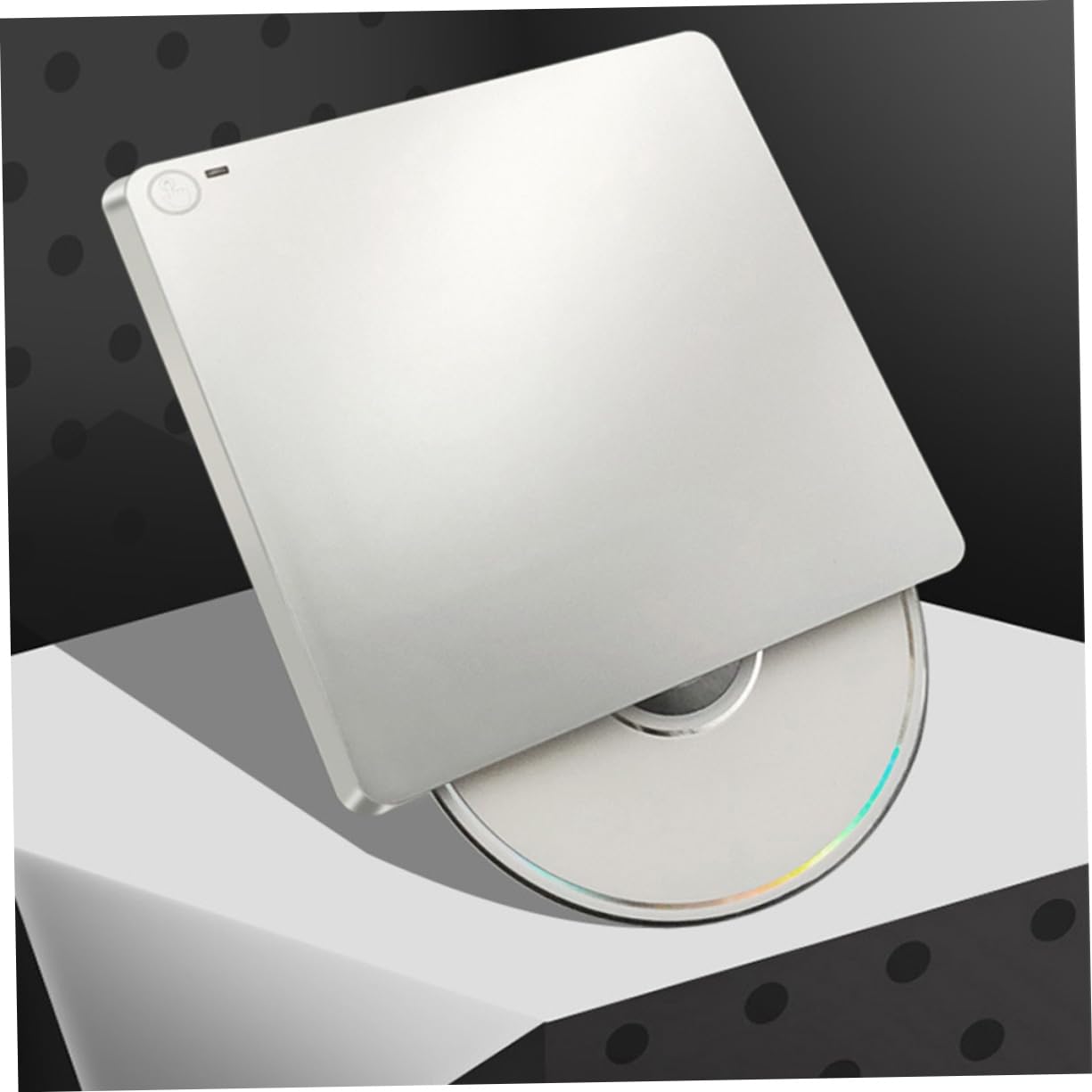 Homoyoyo Grabadora De CD Tipo c Grabadora De CD De Doble Succión Multifuncional Compatible y Ligera Plateada