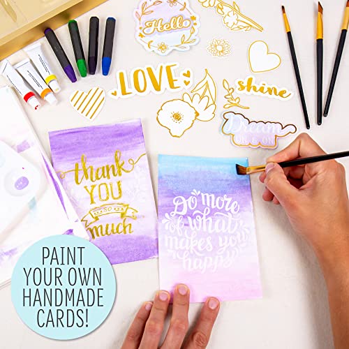 STMT DIY Designer Art Studio by Horizon Group USA, Kit Includes 40+ Art Making Essentials.Water Colors,Oil Pastels,Brush Markers,Spiral Art Pad & More