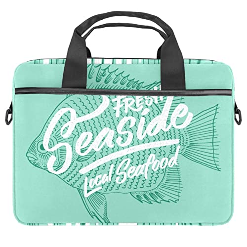 Sac à bandoulière pour ordinateur 13-14 pouces motif poisson multicolore