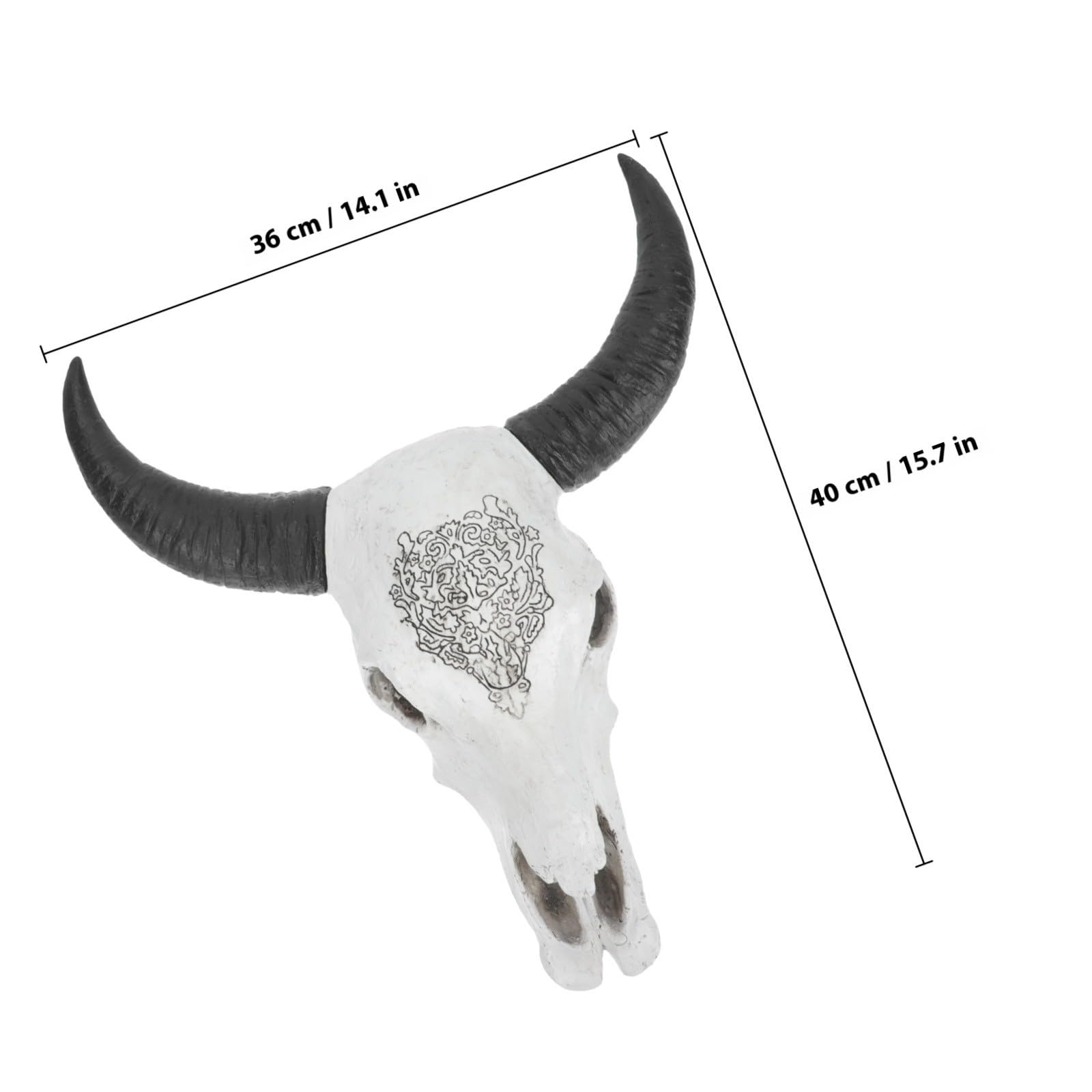 Kichvoe Decorazione da Parete Teschio Corna di Bue in Resina Creativa per Bar e Casa, Scultura Murale Salvaspazio di Stile per Arredamento Commerciale