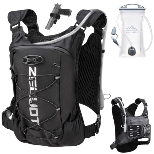 Image of Zelvot Running Vest with 2L Water Bladder, Hydration Backpack, U.S. Design Patent, Lightweight Hydration Pack with Gear Holder, Reflective Chest Pack for Men Women