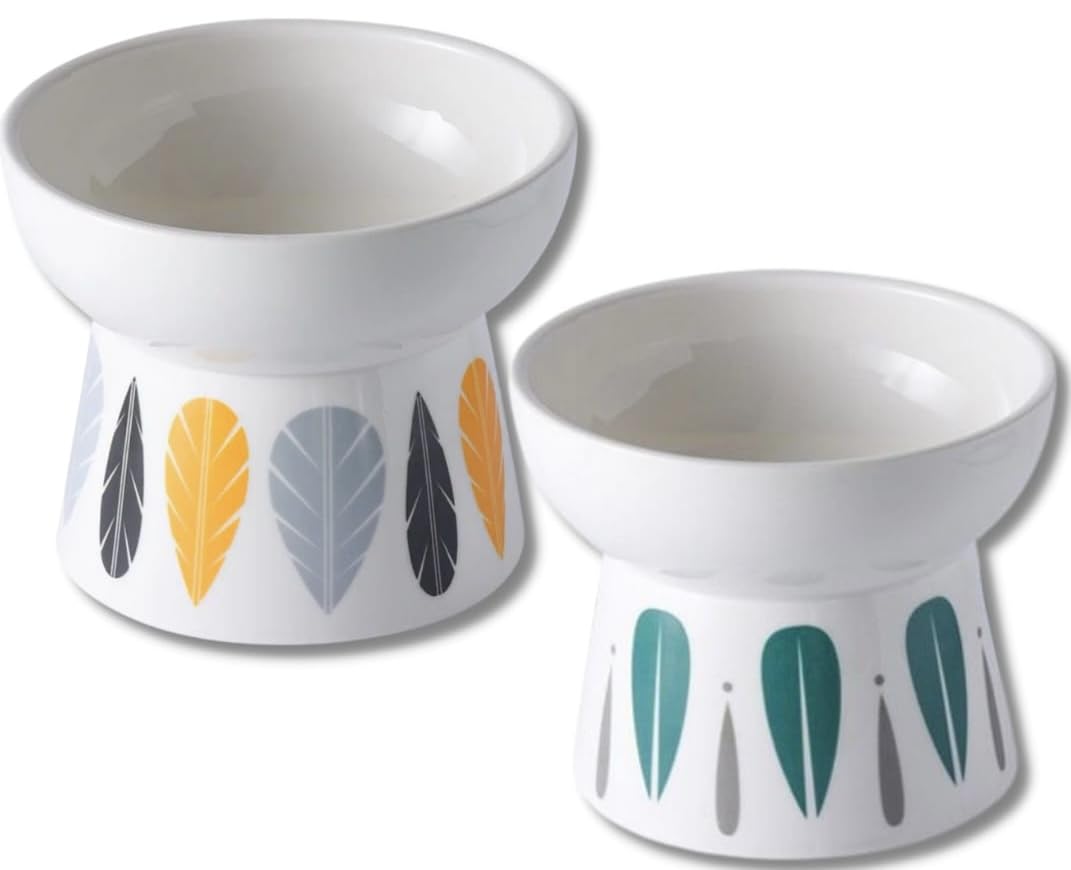 PETANGEL Combo of 2Pcs Ceramic Cat Food Or Water Bowl, Raised Cat Feeder Dishes with Stand, Elevated Pet Food Bowl for Cats and Small Dogs, Stress Free Backflow Prevention & Reduce Neck Burden (B0C8CSRBT7) Amazon Price History, Amazon Price Tracker