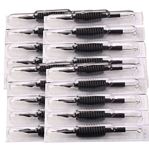 Z ZTATO 20 Pcs 18RL Disposable Sterilize Tattoo Needles Tube Grip Tip Tube Grip Tip 18RL 18RT