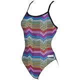 arena Damen Multicolor Stripes Challenge Back Badeanzug, Schwarz (Black/Multi), 36