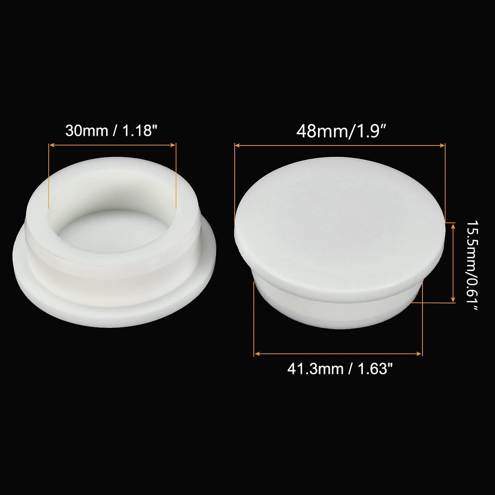 TOP-VIGOR 2Pcs Silicone Hole Plugs, 41.3mm Diameter Hole Stoppers - Image 2