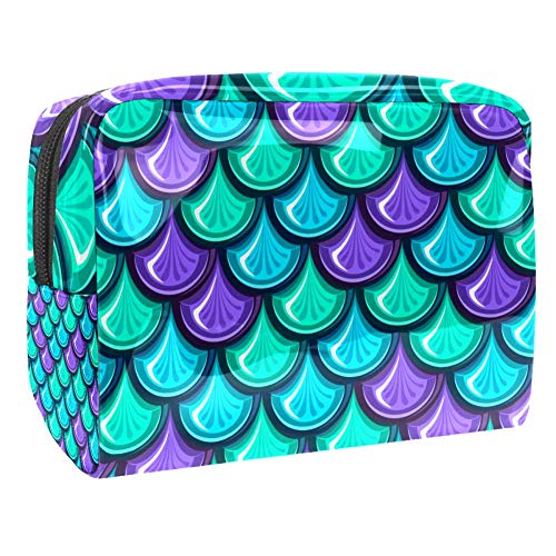 Preisvergleich Produktbild Bunte glänzende Kosmetiktasche mit Meerjungfrauen-Schuppen-Muster, große Kosmetiktasche, Kulturbeutel, praktische Make-up-Tasche, Handgelenk-Organizer