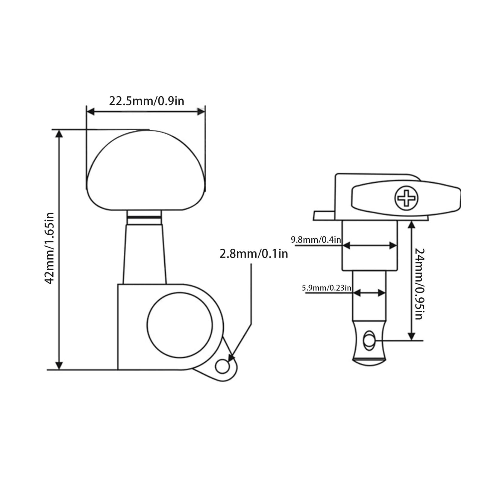 Clavijas de afinación de cuerdas de guitarra selladas, claves de máquina, afinadores for guitarra eléctrica o acústica semicircular, 3 plataformas izquierdas(Chrome Set)