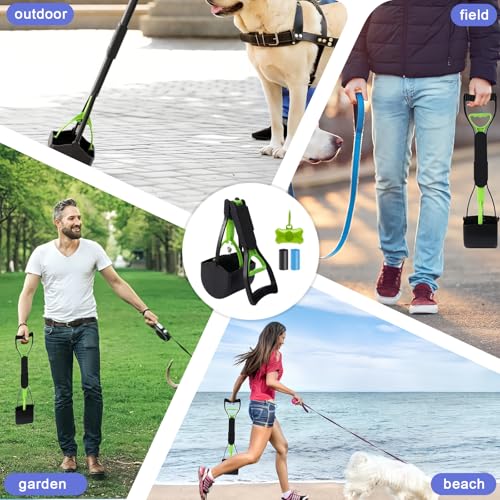 JOZMMZEOOA 4 Stück Pooper Scooper für Hunde 45CM Faltbare Kotschaufel Hundekotschaufel Großer Kapazität Hundekotgreifer mit Komfortgriff Tragbarer Hundekotschaufel,für Dem Hund Spazieren Gehen