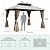 YITAHOME 10x12ft Hardtop Gazebo with Nettings and Curtains, Heavy Duty Double Roof Galvanized Steel Outdoor Combined of Horizontal Vertical Stripes Roof for Patio, Backyard, Deck, Lawn (Bronze)