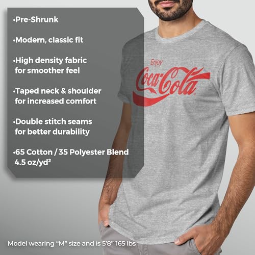 Coca-Cola Camiseta de Manga Corta para Hombre Eighties Coke, Rojo -, Large