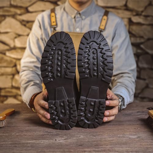 Men's Motorcycle Boots Black Platform Lace Up Combat Boots PU Leather Dress Boot for Business Casual4