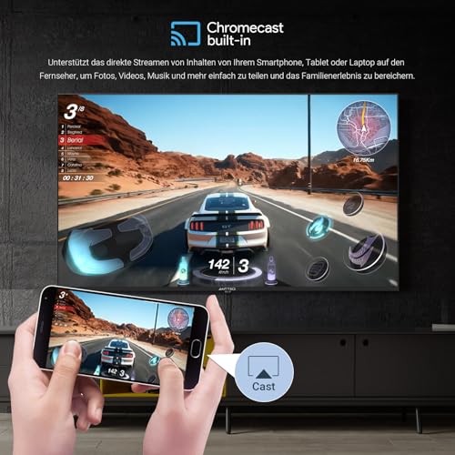 Antteq G32 Smart TV 32 Zoll (Fernseher 80 cm) Bluetooth, Google TV mit WLAN, Google Assistant, Chromecast, Triple Tuner DVB-C/S/S2/T/T2, Dolby Audio, Prime Video, Netflix, YouTube, DAZN, Disney+ – Bild 5