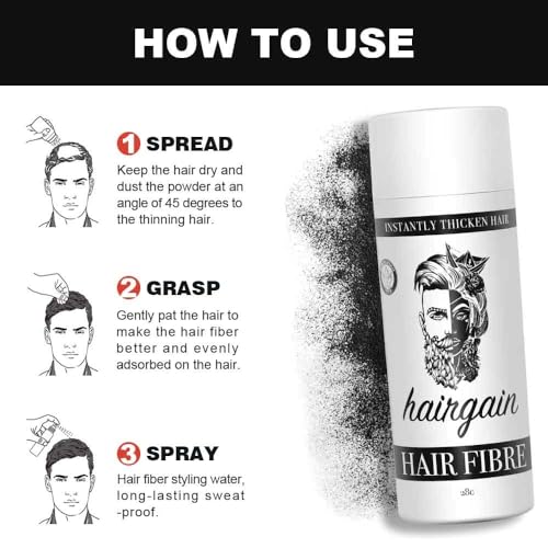HAIRGAIN HAIR FIBRE for Thinning Hair Undetectable & Natural, 28g Bottle, Conceals Hair Loss Instantly - Image 4