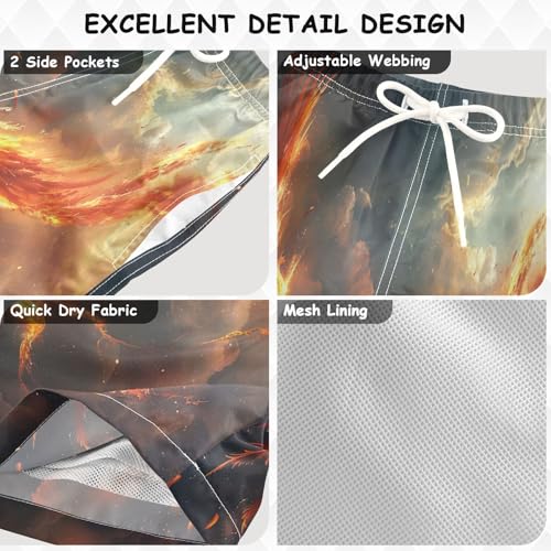 Phoenix Boys Swim Trunks with Compression Liner,Quick-Dry Stretch Swim Shorts UPF 50+ （789）3