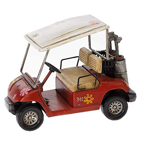 Pamer-Toys Modellauto aus Blech - im Antik-Vintage-Retro-Style - 25 -35 cm Länge (Golf-Caddy, rot-weiß)