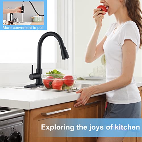 AIODZLFD Matte Black Stainless Steel Pull Down Kitchen Sink Faucet - image 5