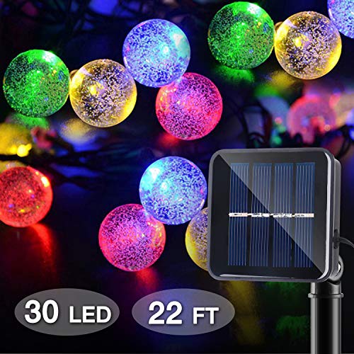 Idesion - Cadena de luces solares (40 ledes, 6,5 m, 8 modos, IP65, resistente al agua, con sensor de luz, iluminación para jardín, árboles, terraza, bodas, fiestas)