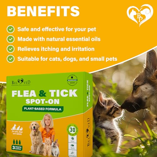 Flea and Tick Prevention for Small Dogs & Cats, Rabbits – Natural Flea Treatment & Pest Control – Topical Flea & Mosquito Repellent for Puppy and Kitten – All Pets Flea and Tick Prevention for Small Dogs & Cats, Rabbits – Natural Flea Treatment & Pest Control – Topical Flea & Mosquito Repellent for Puppy and Kitten – All Pets