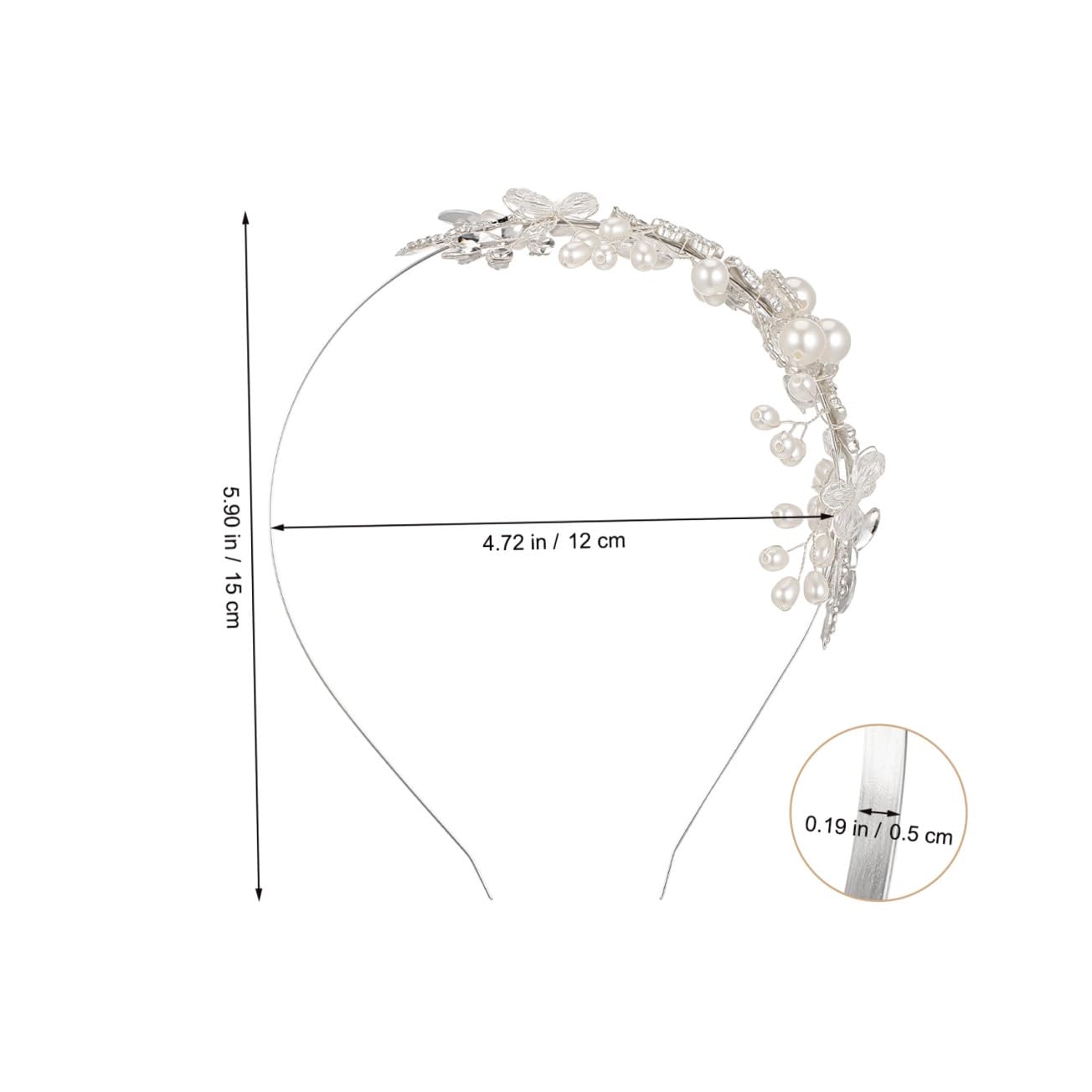 Beavorty 3piezas Diadema De Perlas y Flores Hecha Mano Accesorio De Cabello Para Novias y Niñas Para Bodas Fiestas y Fotografía