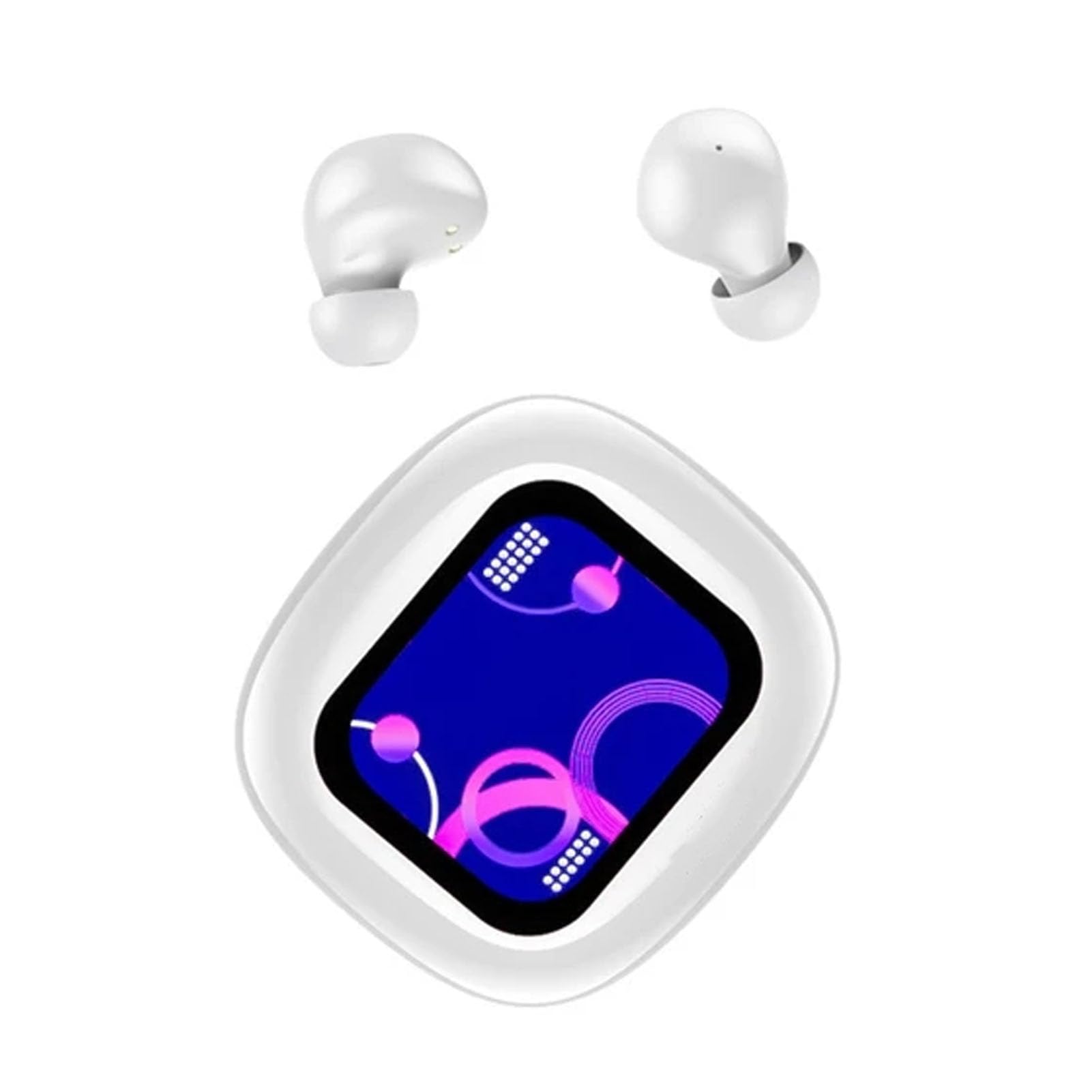 Ttbesmi Touch Screen Earbuds Wireless Bluetooth Earphones ANC Noise Cancelling Waterproof Touchscreen Earbuds with Smart Screen Touch Case Small Tiny