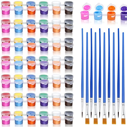 Lot De 46 Pots De Peinture Vides Et Pinceaux, 12 Bandes, 72 Palettes De 3 Ml - 5