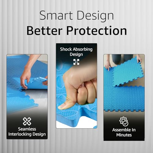 Image of Amazon Basics Interlocking Puzzle Exercise Mat | EVA Foam |Suitable for Floor Protection