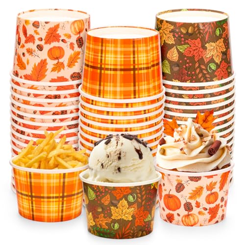 Whaline Fall themed disposable paper bowls