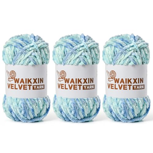 3 Pack Chunky Chenille Yarn for Crocheting, Baby...