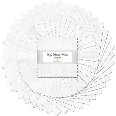 Wilmington Prints White 5 Karat Gems-Dry Brush 5" Squares 42 Pieces