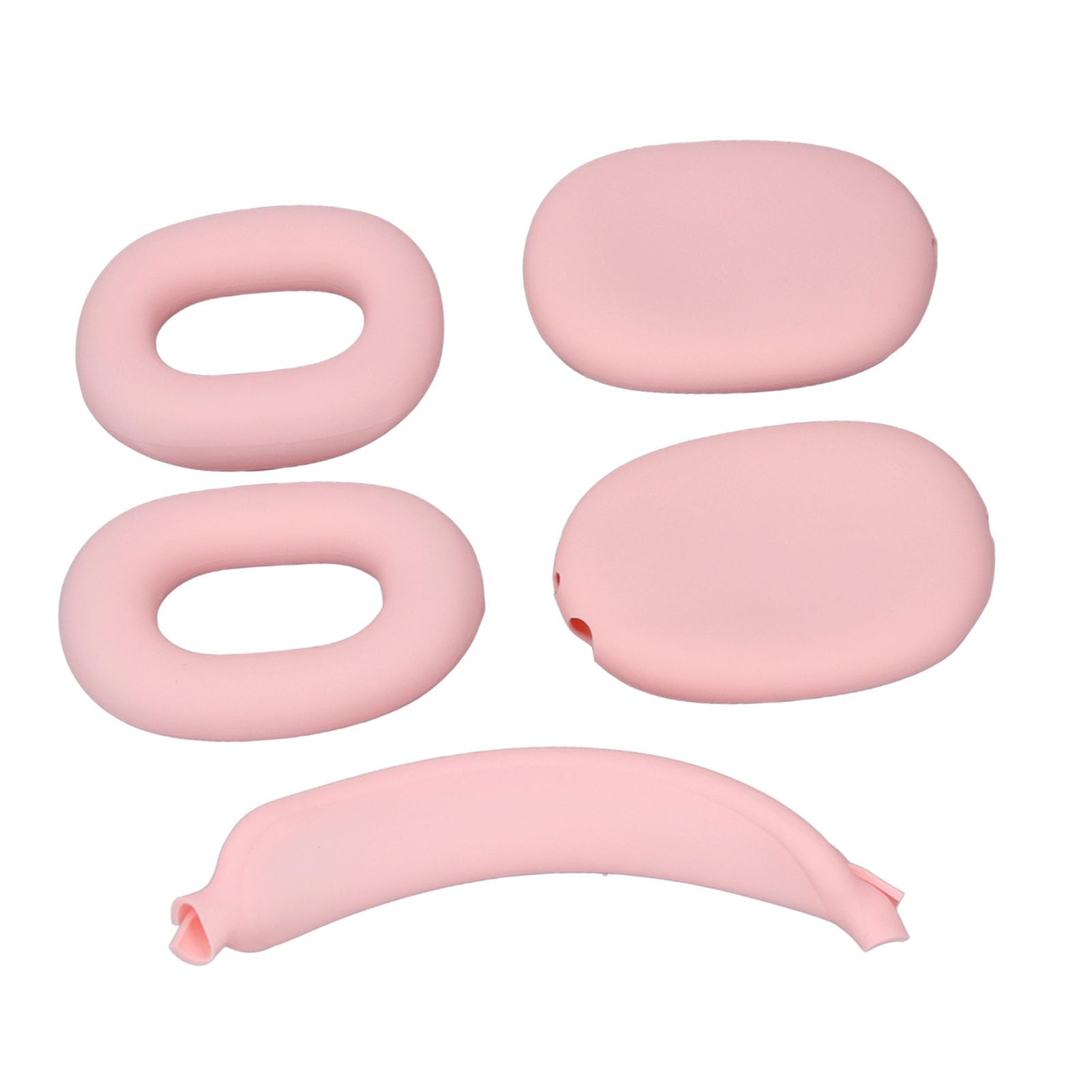 Étui Rigide pour écouteurs avec Couvercle en Silicone pour Les Oreillettes, Sac de Voyage EVA pour Casque, étui de Protection 3 en 1 pour écouteurs USB‑C avec Fonction (Rose Clair)