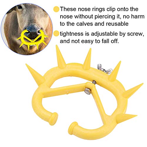 Nasenring für Kühe 10 Stücke, Rinder Nutztier Absetzen Nasenring Kunststoff Kuh Entwöhnung Ausrüstung mit Stacheln, für Kuh Kalb Verhindern Saugen