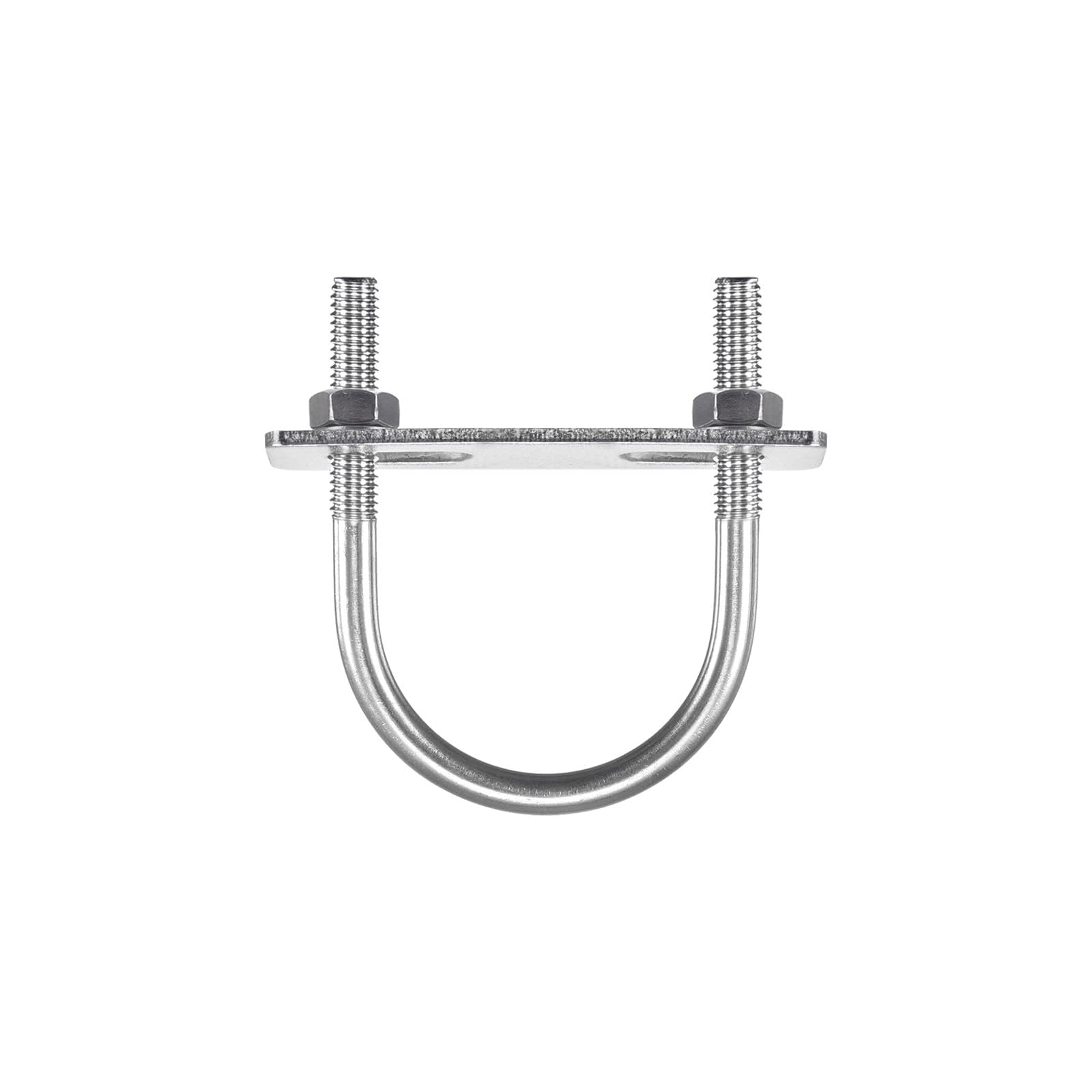 Unifizz Round U-Bolt,3 Set 304 Stainless Steel M8 U Bolts 51mm(2") Inner Width 78mm Length with Nuts and Frame Plate for Automobiles Boat Trailer