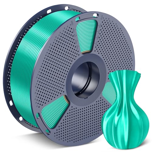 Image of SUNLU Silk PLA Filament 1.75mm, Neatly Wound Shiny PLA 3D Printer Filament, Dimensional Accuracy + /- 0.02mm, Fit Most 3D Printers,Good Vacuum Packaging, 1kg Spool(2.2lbs), Silky Green