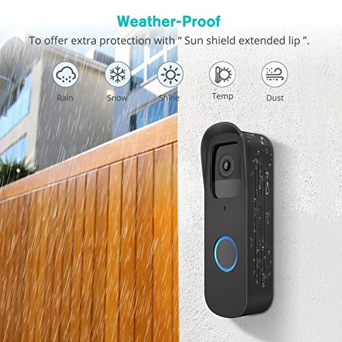 CaseBot Hülle für Blink Video Doorbell, weiche Leichte Dünne Kratzfeste Silikon Abdeckungen Skins Schutzhülle für Blink Video Doorbell 2021, Schwarz