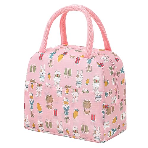 CubePlug Kids Portable Insulated Lunch Bags are Leak-Proof Waterproof Durable and Suitable for picnics Travel Outdoor School and Other Places to Keep lunches Warm. (Style A Pink)