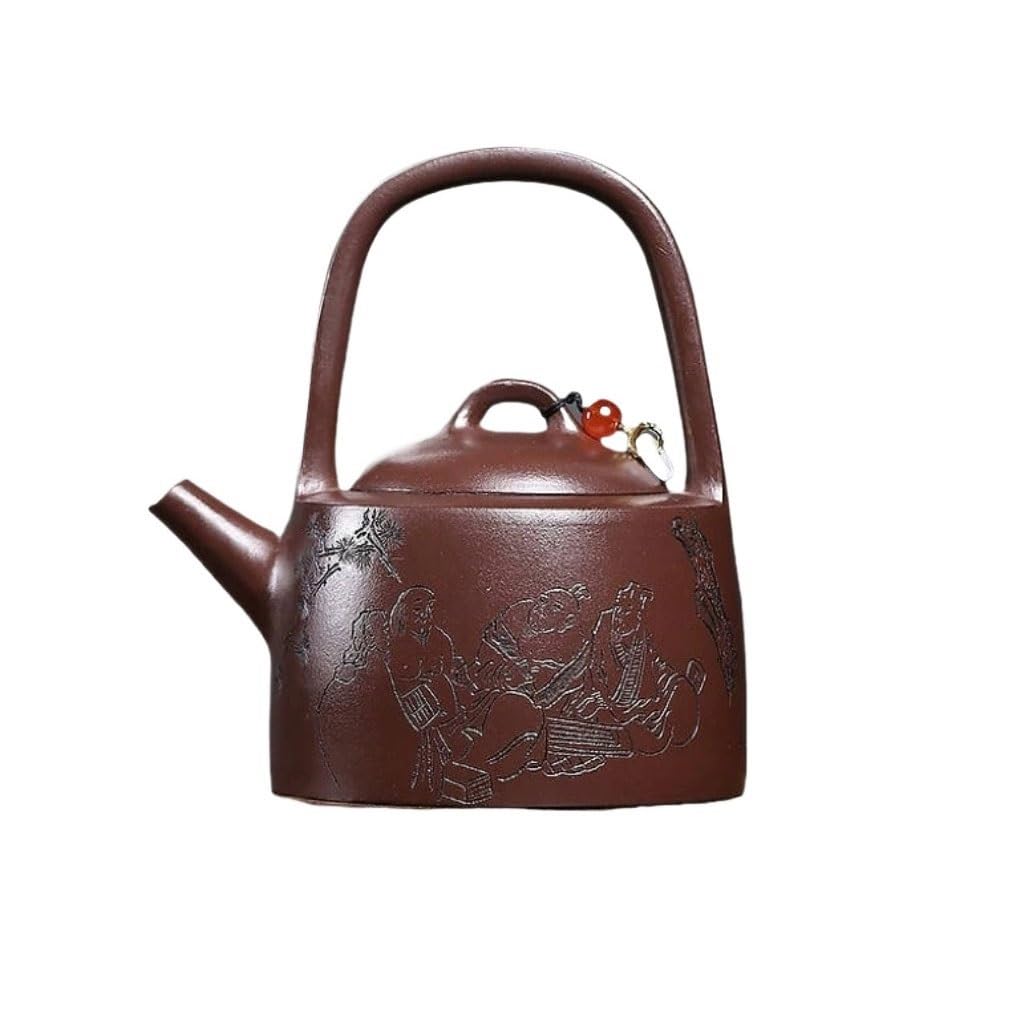 Tetera de Kung Fu Para Hacer té Tetera Vintage Hecha A Mano De Arcilla Morada Con Asa Manshu Juego de Té de Cerámica