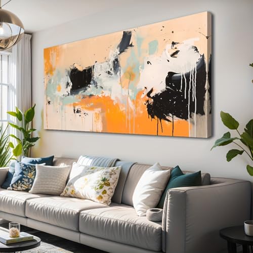 Cuadro abstracto de gran formato para pared, decoración de dormitorio, sala de estar, oficina en casa (35x65cm/14x26in)