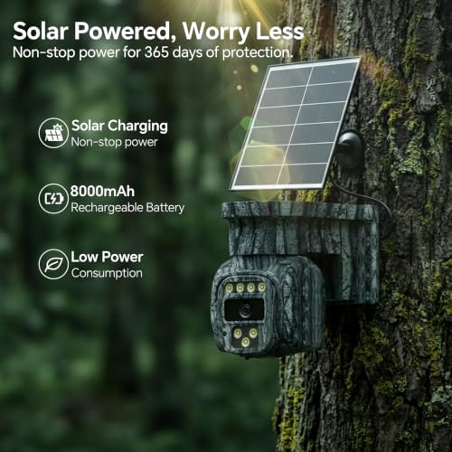 4G LTE Solar Cellular Security Camera Wireless Outdoor, No WiFi Needed, AOV Recording, Built-in eSIM & SD Card, Motion Detection, 2K PTZ Live View for Off-Grid Non Internet Security, Farm, Ranch - image 5