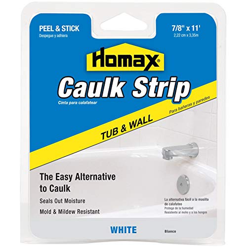 Image of Homax 34015 7 /8 inch White Tub & Wall Caulk Strip