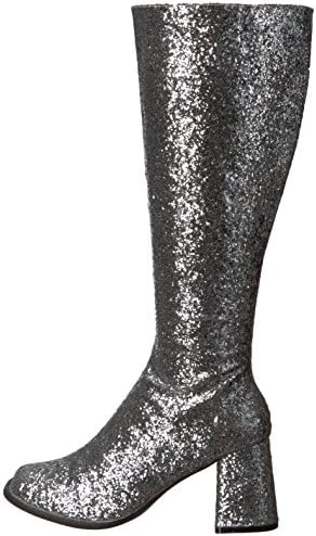 Ellie Shoes E-GOGO-G 3" Heel Glitter Gogo Boot. with Zipper. 14 / Silver | Image 7