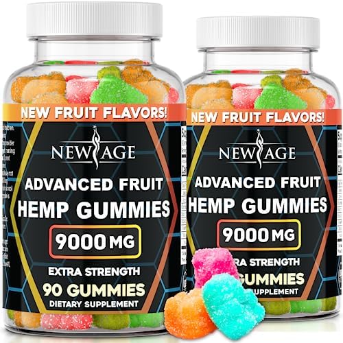 NEW AGE Naturals Fruit Advanced Hemp Gummies – Natural Hemp Oil Infused Gummies (9000 Fruit (Pack of 2)) NEW AGE Naturals Fruit Advanced Hemp Gummies – Natural Hemp Oil Infused Gummies (9000 Fruit (Pack of 2))