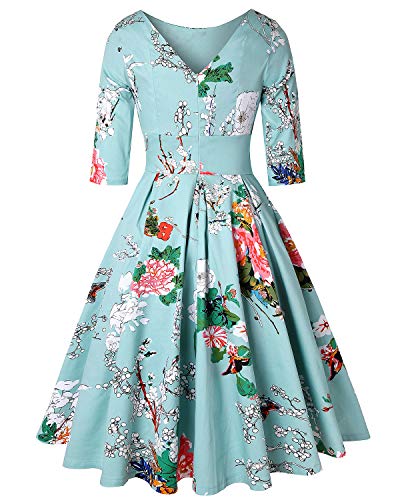 Image of MINTLIMIT Women's 1950s Retro Vintage Cocktail Party 3 /4 Sleeve Swing Dress