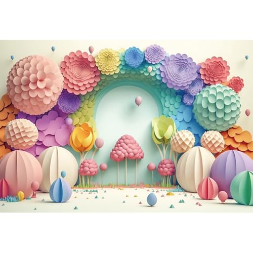 YongFoto 3x2m Cumpleaños de niños Fondo Chicas Flor Colorida Cuento de Hadas de fantasía Fondos de fotografía para niños Recién Nacido Baby Shower Fiesta Apoyos del Estudio de la sesión de Fotos