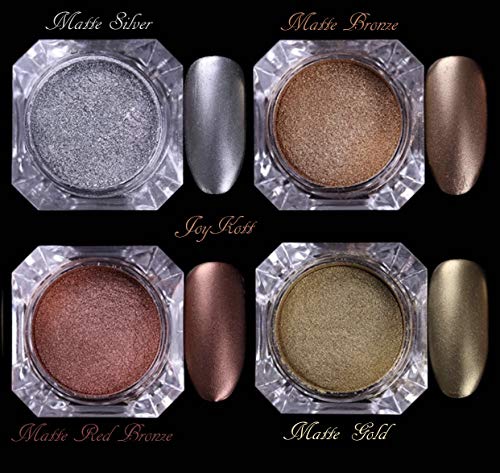 JoyKott MATTE Nail Powder Chrome Metallic Manicure Pigment NEW on Amazon (Matte Gold)